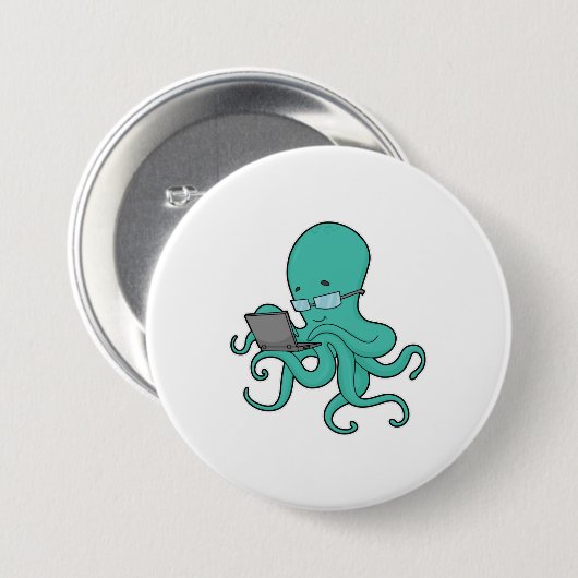 Octopus Laptop Button (Vorne & Hinten)