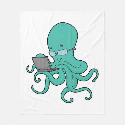 Octopus Laptop Fleecedecke (Vorderseite)