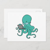 Octopus Laptop Postkarte (Vorne/Hinten)