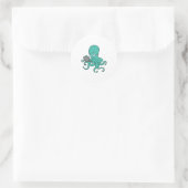 Octopus Laptop Runder Aufkleber (Tasche)