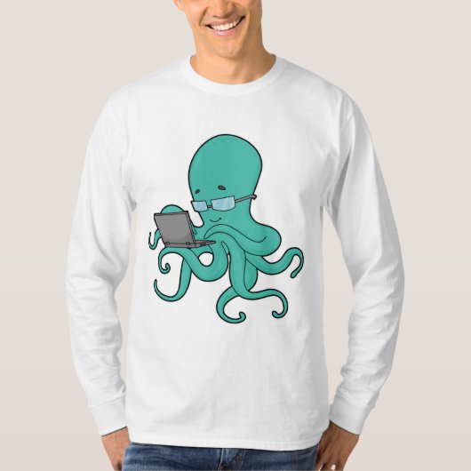 Octopus Laptop T-Shirt (Vorderseite)