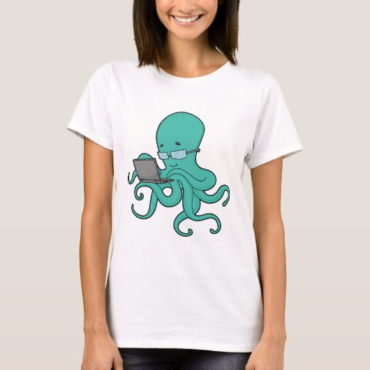 Octopus Laptop T-Shirt (Vorderseite)