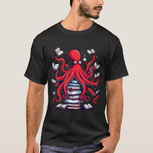 Octopus Leser Buch Bookaholic Bookworm Reader T-Shirt