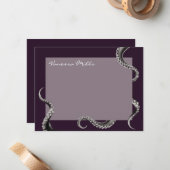 Octopus Lila Note Card Mitteilungskarte (Vorderseite/Rückseite Beispiel)