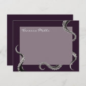 Octopus Lila Note Card Mitteilungskarte (Vorne/Hinten)