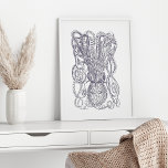 Octopus Line Art Zeichne Blockdruck in Lila Poster<br><div class="desc">Eine lustige,  steampunk oktopus line art zeichne Blockdruck in einer dunklen Aubergine lila. Kontaktieren Sie mich mit Fragen oder Wünschen.</div>
