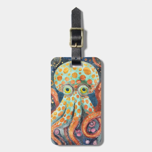 Octopus Luggage Tag Gepäckanhänger (Vorderseite vertikal)