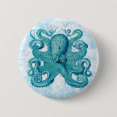 Octopus Marine Life Ocean Animals Beach Nautic Button (Vorderseite)