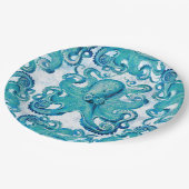 Octopus Marine Life Ocean Animals Beach Nautic Pappteller (Schrägansicht)