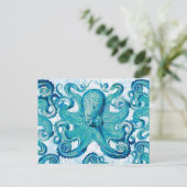 Octopus Marine Life Ocean Animals Beach Nautic Postkarte (Stehend Vorderseite)