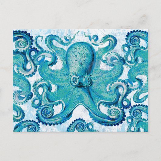Octopus Marine Life Ocean Animals Beach Nautic Postkarte (Vorderseite)