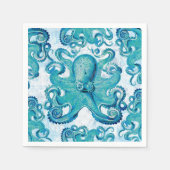 Octopus Marine Life Ocean Animals Beach Nautic Serviette (Vorderseite)
