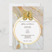 Octopus-Marmor Wasserfarben geometrische Meere Einladung (Vorderseite)