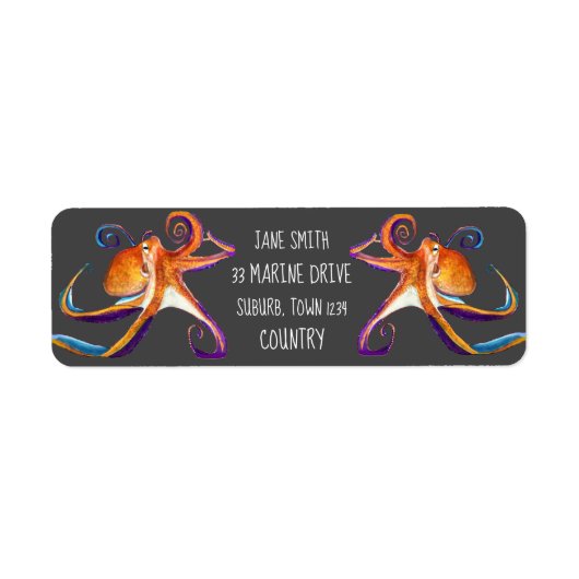 Octopus Meereswelt Aquarellkunst (Vorne)