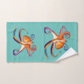 Octopus Meereswelt Aquarellkunst Badhandtuch Set (Handtuch)