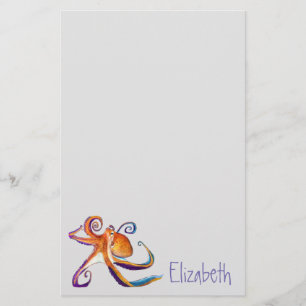 Octopus Meereswelt Aquarellkunst Briefpapier