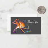 Octopus Meereswelt Aquarellkunst Mitteilungskarte (Vorderseite/Rückseite Beispiel)