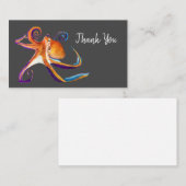 Octopus Meereswelt Aquarellkunst Mitteilungskarte (Vorne/Hinten)