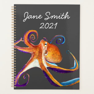 Octopus Meereswelt Aquarellkunst Planer
