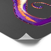 Octopus Meereswelt Aquarellkunst Poster (Ecke)