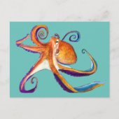 Octopus Meereswelt Aquarellkunst Postkarte (Vorderseite)