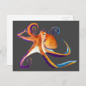 Octopus Meereswelt Aquarellkunst Postkarte (Vorne/Hinten)