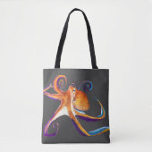 Octopus Meereswelt Aquarellkunst Tasche (Vorderseite)