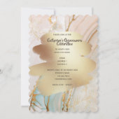 Octopus Meergold Elegantes Quinceanera Party Einladung (Rückseite)