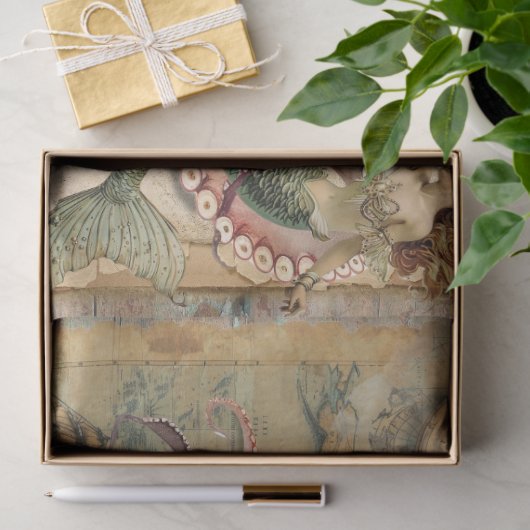 Octopus mermaid-Dekopapier Seidenpapier (Geschenk)