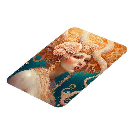 Octopus Mermaid Fantasy Art Magnet (Linke Seite)