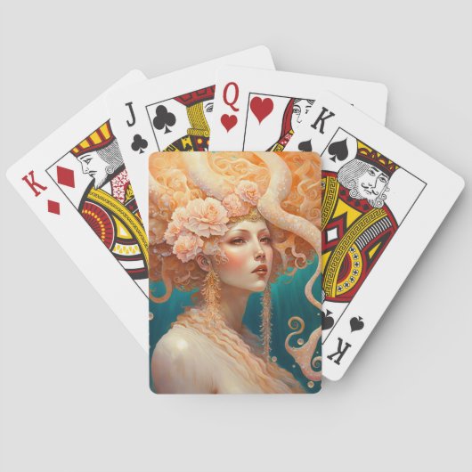 Octopus Mermaid Fantasy Art Playing Cards Spielkarten (Rückseite)
