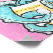 Octopus Mermaid in Bathtub Fantasy Art Poster (Ecke)