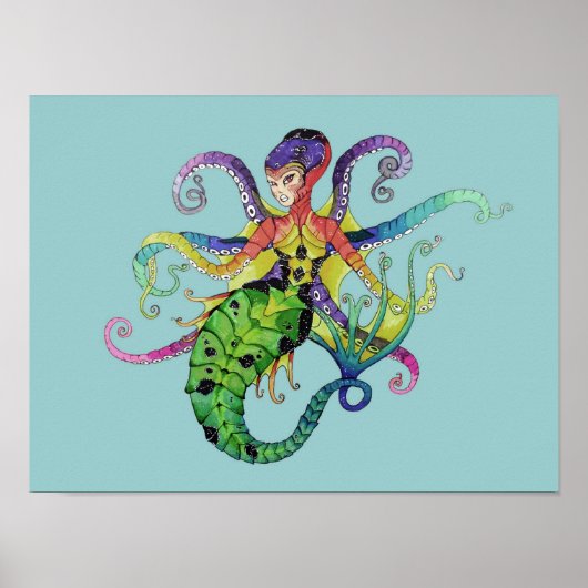 Octopus Mermaid Poster (Vorne)