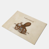 Octopus mit Glaskolben Steampunkentür Fußmatte (Schrägansicht)