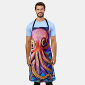 Octopus mit Individuelle Name Schürze (Getragen)