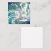 Octopus Mitternacht Blau Aquamarine Wasserfarbe Vi Quadratische Visitenkarte (Vorne/Hinten)