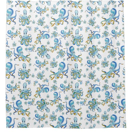 Octopus-Muster Duschvorhang (Vorderseite)