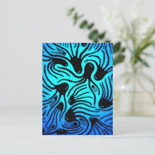 Octopus-Muster Postkarte (Stehend Vorderseite)