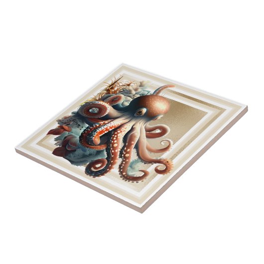 Octopus nausea gold orange glam fliese (Seite)