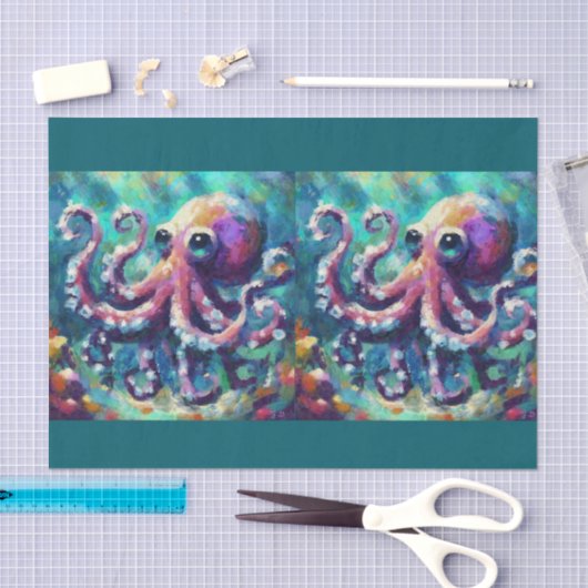 Octopus Nautical Beach Coast Decoupage Seidenpapier (Handwerk)