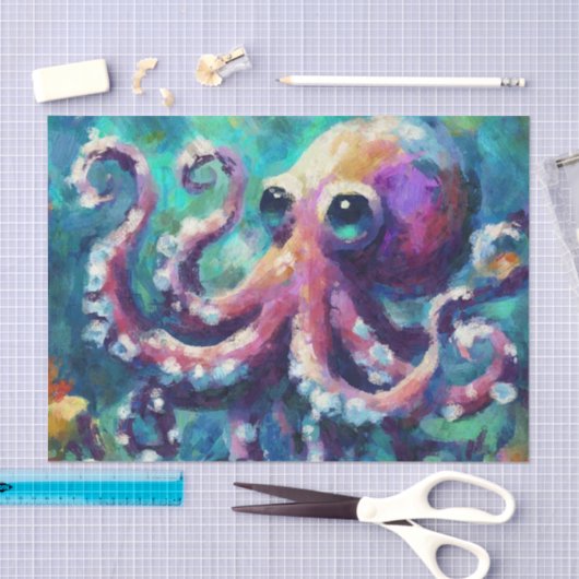 Octopus Nautical Beach Coast Decoupage Seidenpapier (Handwerk)