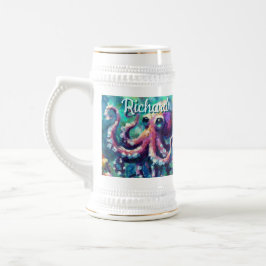 Octopus Nautical Beach Coastal Personalisiert Bierglas