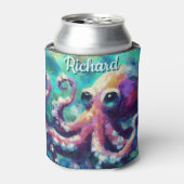 Octopus Nautical Beach Coastal Personalisiert Dosenkühler (Kanne Vorderseite)
