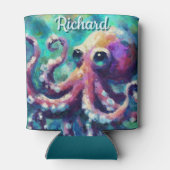 Octopus Nautical Beach Coastal Personalisiert Dosenkühler (Rückseite)