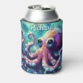 Octopus Nautical Beach Coastal Personalisiert Dosenkühler (Kanne Rückseite)