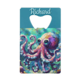 Octopus Nautical Beach Coastal Personalisiert Geldbeutel Flaschenöffner