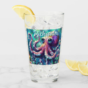 Octopus Nautical Beach Coastal Personalisiert Glas
