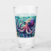 Octopus Nautical Beach Coastal Personalisiert Glas (Vorderseite)