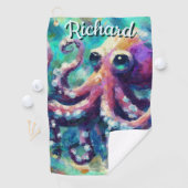 Octopus Nautical Beach Coastal Personalisiert Golfhandtuch (Insitu)