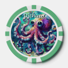 Octopus Nautical Beach Coastal Personalisiert Pokerchips